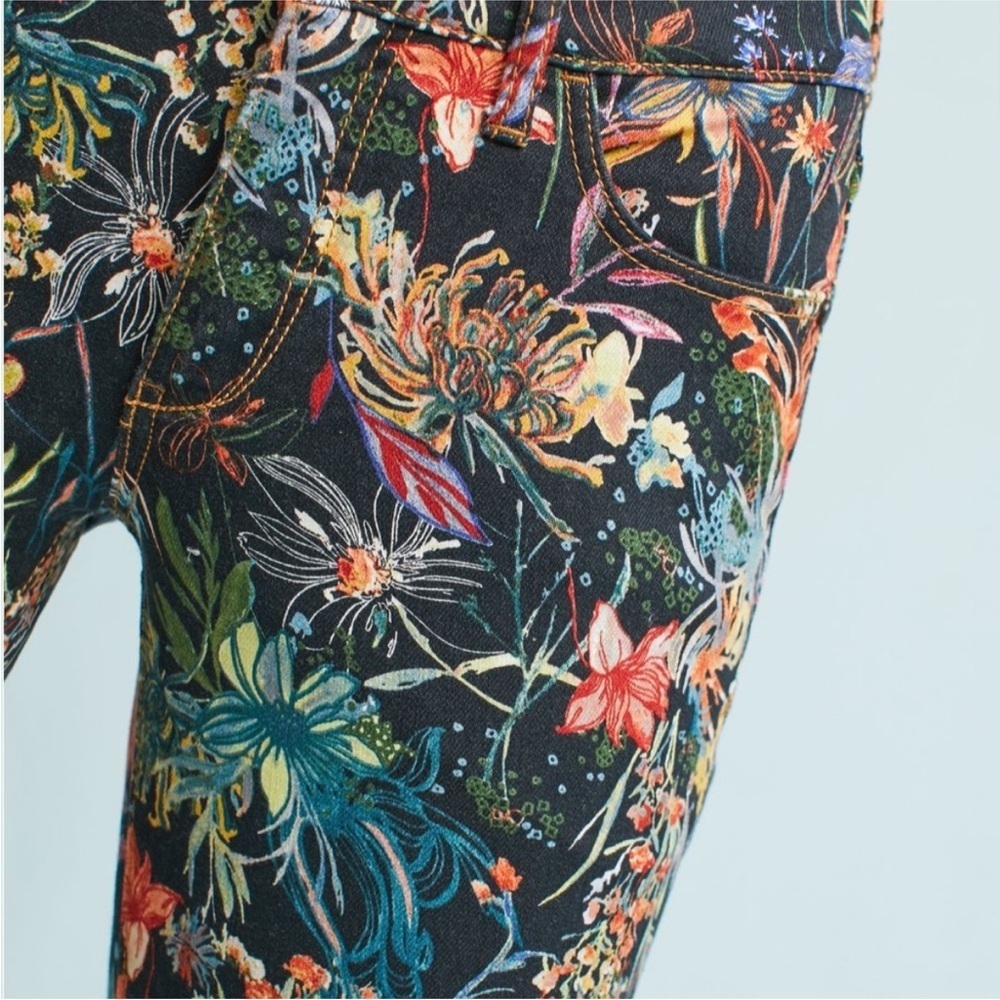 Anthropologie Mid Rise Skinny Jeans with floral print - Picture 9 of 16